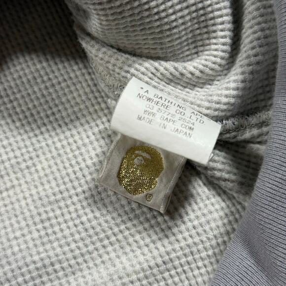 Authentic Bape 2000’s Tribal Camo Waffle Thermal Full Zip Hoodie M - Picture 6 of 6